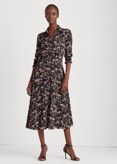 Dámské Šaty Ralph Lauren Floral Crepe - 98316-QTFP